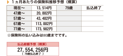 保険料推移予想（概算）